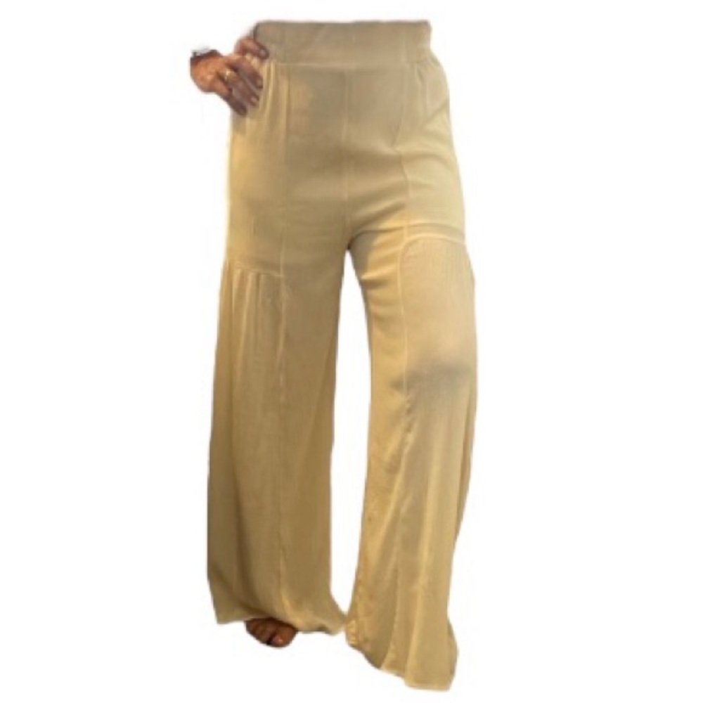 Kendall & Kylie Pants Wide Leg High Rise Lightweight Lined Ivory Pants Medium